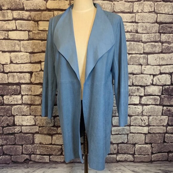 Chico's Jackets & Blazers - Chico's No Close Blue L-Sleeve Jacket Size Large